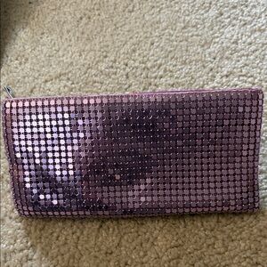 RSVP Women’s Purple Metal Mesh Cosmetic Bag/Clutch Bag